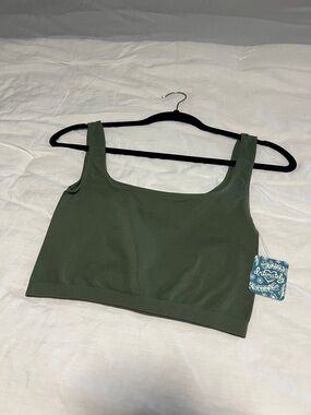 Intimately by Free People Olive Green Scoop Neck Crop Tank or bralette